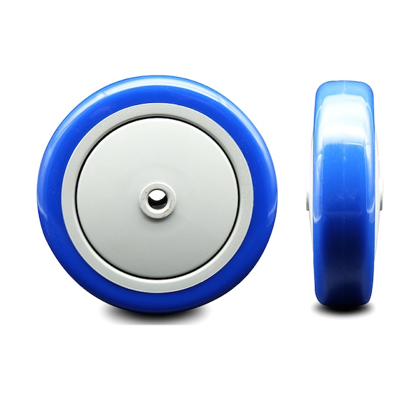 SCC - 5" Blue Poly on Polyolefin Wheel Only - 3/8" Bore - 350 lbs Capacity